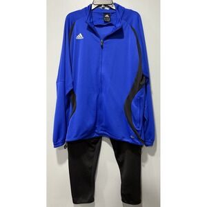 Adidas ClimaCool Men's Sz L Full Zip Track Jacket Pants Soccer Warm Up Set Blue